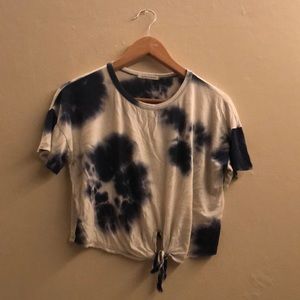 Blue Tie-Dye Crop Top